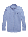 RALPH LAUREN Slim Fit Striped Stretch Poplin Shirt Blue/White Bengal Stripe - MAISONDEFASHION.COM