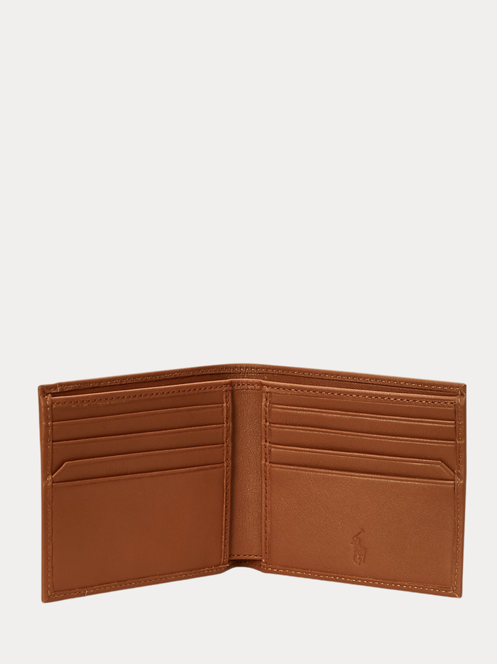 RALPH LAUREN Smooth Leather Billfold Wallet Saddle - MAISONDEFASHION.COM
