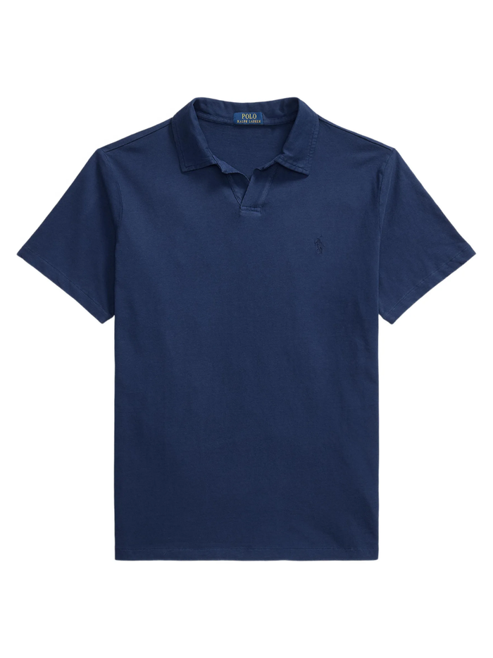 RALPH LAUREN Standard Fit Cotton-Linen Polo Shirt Newport Navy