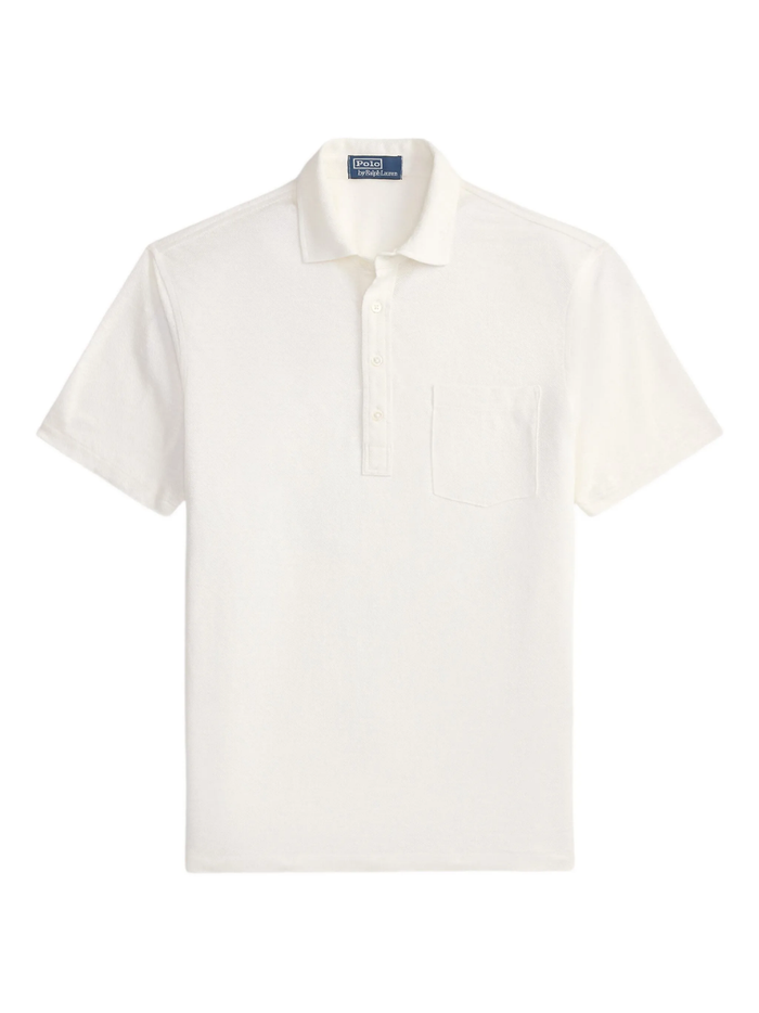 RALPH LAUREN Standard Fit Linen Piqué Polo Shirt Deckwash White