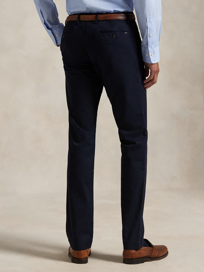 RALPH LAUREN Stretch Slim Fit Chino Trousers Aviator Navy - MAISONDEFASHION.COM
