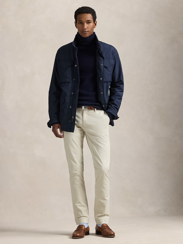 RALPH LAUREN Stretch Slim Fit Chino Trousers Basic Sand - MAISONDEFASHION.COM