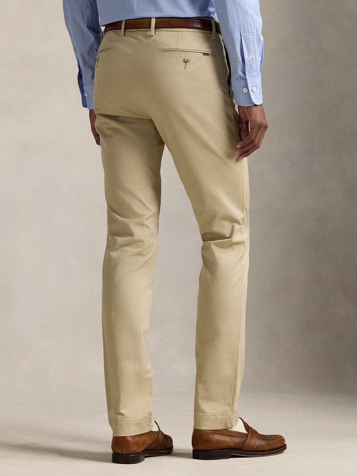 RALPH LAUREN Stretch Slim Fit Chino Trousers Classic Khaki - MAISONDEFASHION.COM