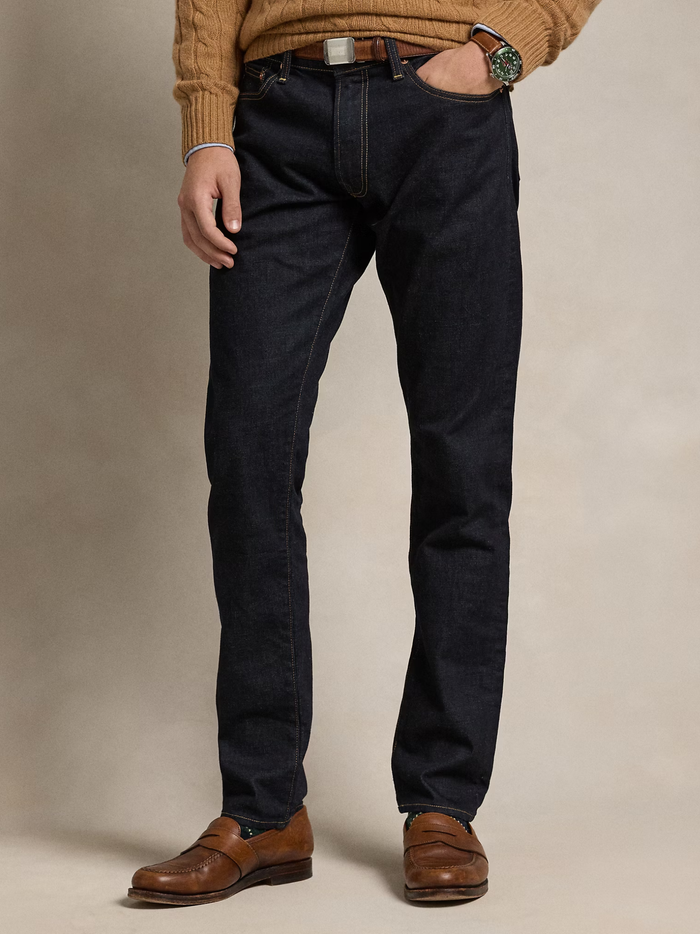 RALPH LAUREN Sullivan Slim Polo Pony Stretch Jeans Rinse Stretch Navy - MAISONDEFASHION.COM