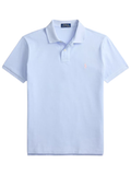 RALPH LAUREN The Iconic Custom Slim Fit Mesh Polo Pebble Blue