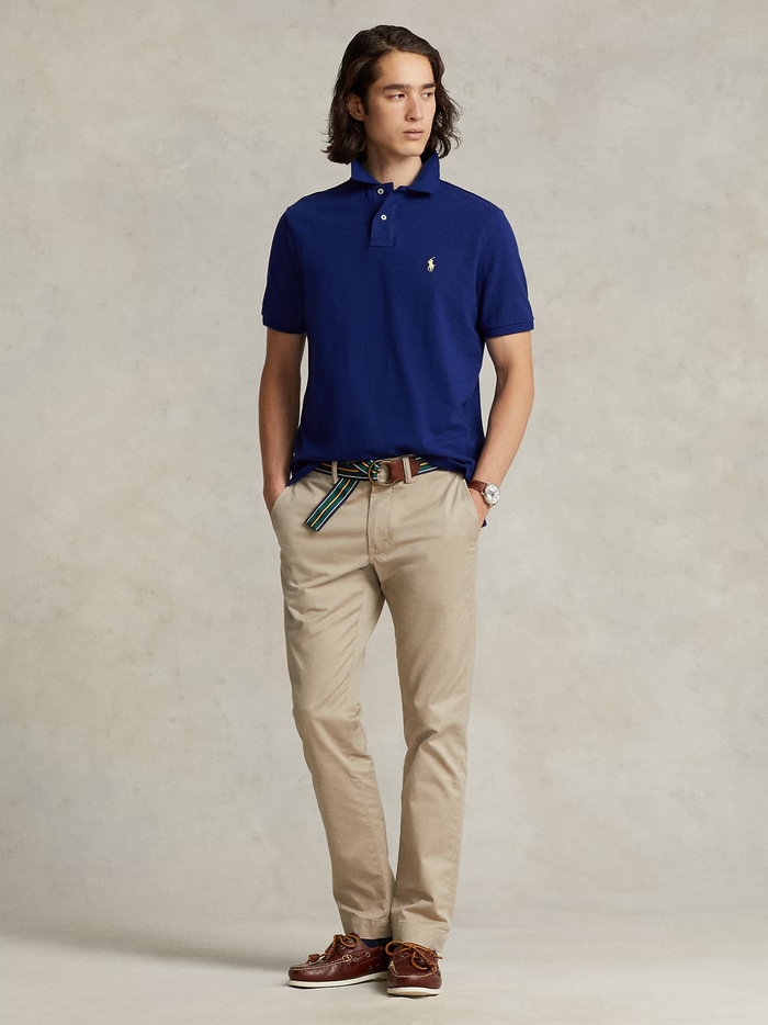 RALPH LAUREN The Iconic Mesh Polo Shirt Autumn Royal/Yellow - MAISONDEFASHION.COM