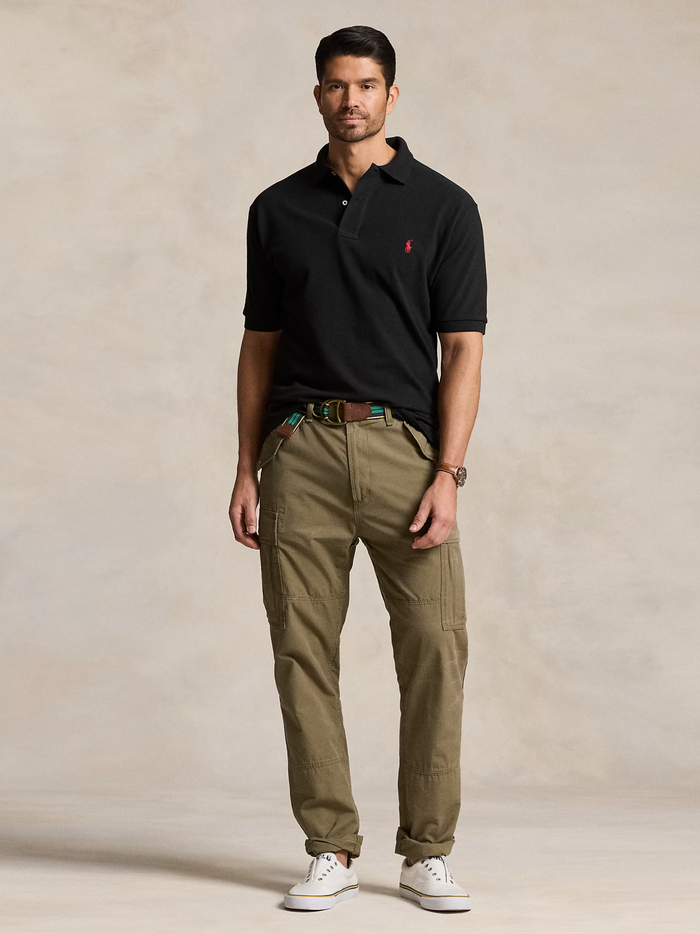 RALPH LAUREN The Iconic Mesh Polo Shirt Black - MAISONDEFASHION.COM