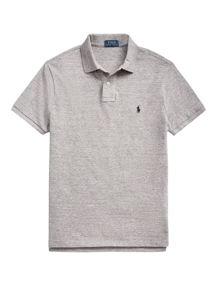 RALPH LAUREN The Iconic Mesh Polo Shirt Canterbury Heather - MAISONDEFASHION.COM