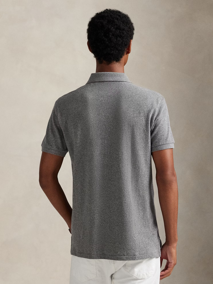 RALPH LAUREN The Iconic Mesh Polo Shirt Canterbury Heather - MAISONDEFASHION.COM
