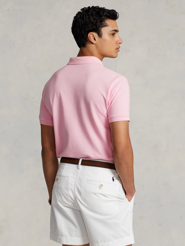 RALPH LAUREN The Iconic Mesh Polo Shirt Carmel Pink/Blue - MAISONDEFASHION.COM