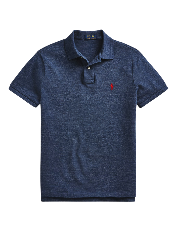 RALPH LAUREN The Iconic Mesh Polo Shirt Classic Royal Heather - MAISONDEFASHION.COM