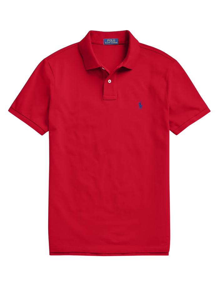 RALPH LAUREN The Iconic Mesh Polo Shirt Red - MAISONDEFASHION.COM
