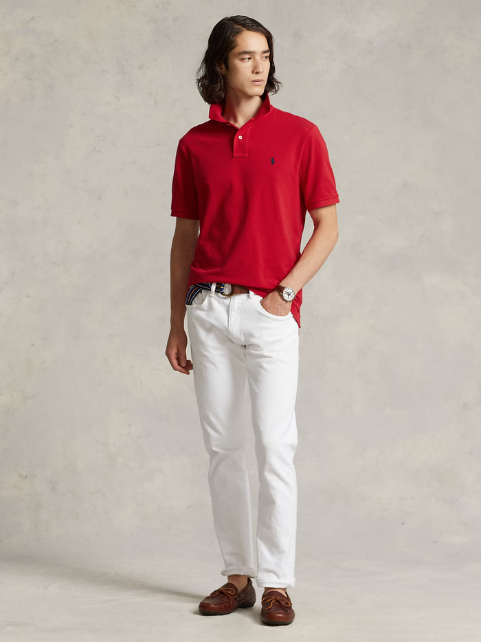 RALPH LAUREN The Iconic Mesh Polo Shirt Red - MAISONDEFASHION.COM
