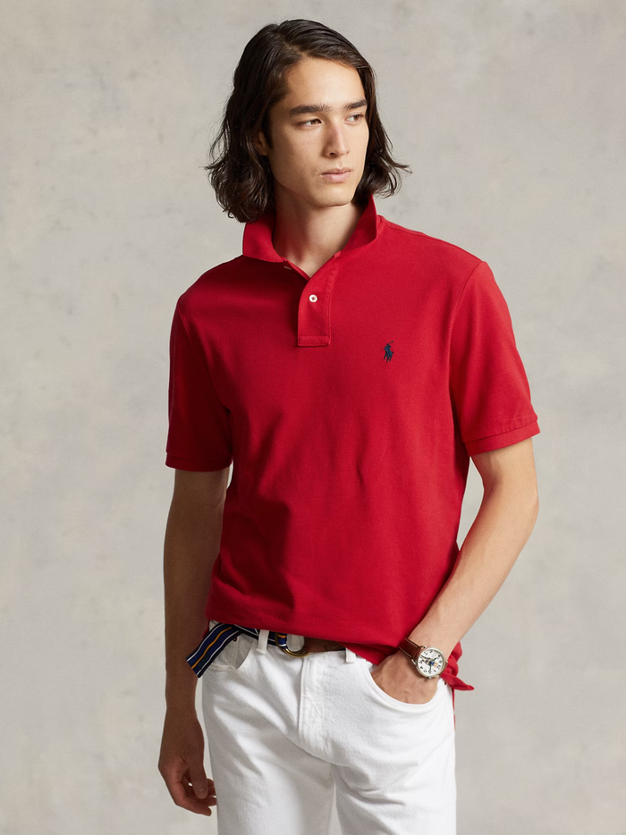 RALPH LAUREN The Iconic Mesh Polo Shirt Red - MAISONDEFASHION.COM