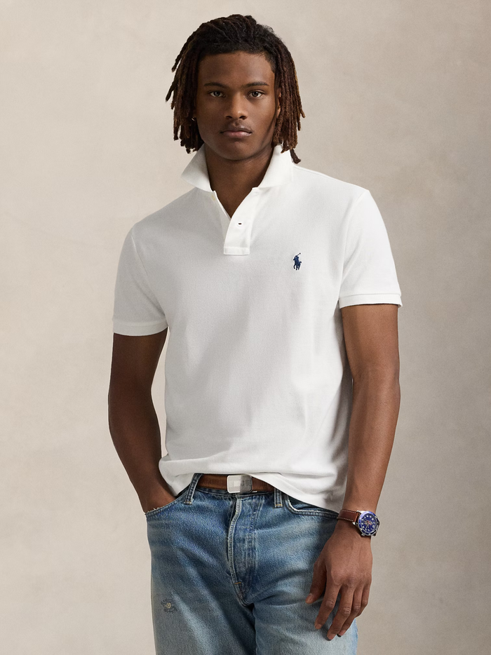RALPH LAUREN The Iconic Mesh Polo Shirt White - MAISONDEFASHION.COM