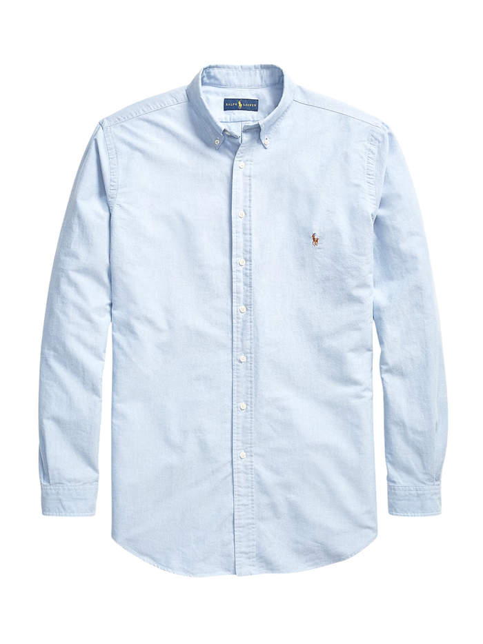 RALPH LAUREN The Iconic Oxford Shirt Blue - MAISONDEFASHION.COM