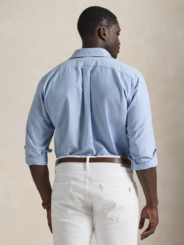 RALPH LAUREN The Iconic Oxford Shirt Blue - MAISONDEFASHION.COM