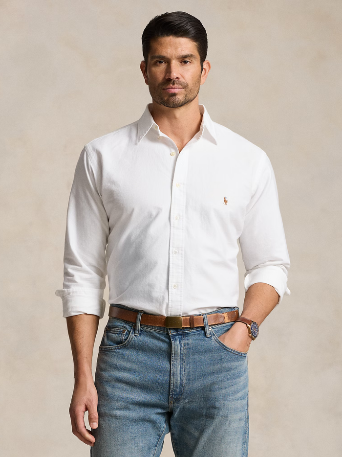 RALPH LAUREN The Iconic Oxford Shirt White - MAISONDEFASHION.COM