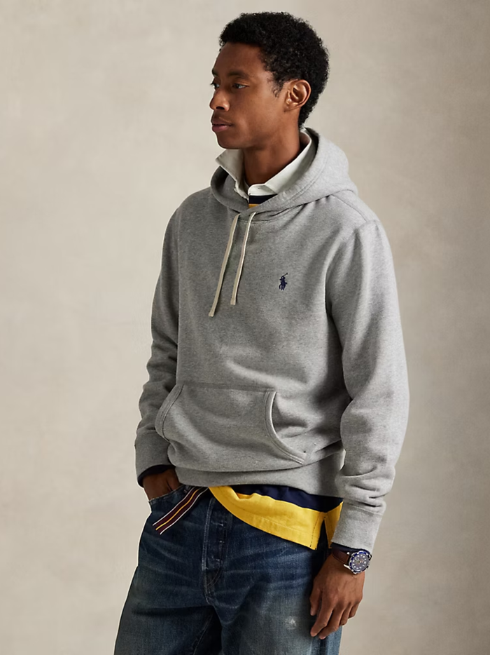 RALPH LAUREN The RL Fleece Hoodie Andover Heather - MAISONDEFASHION.COM