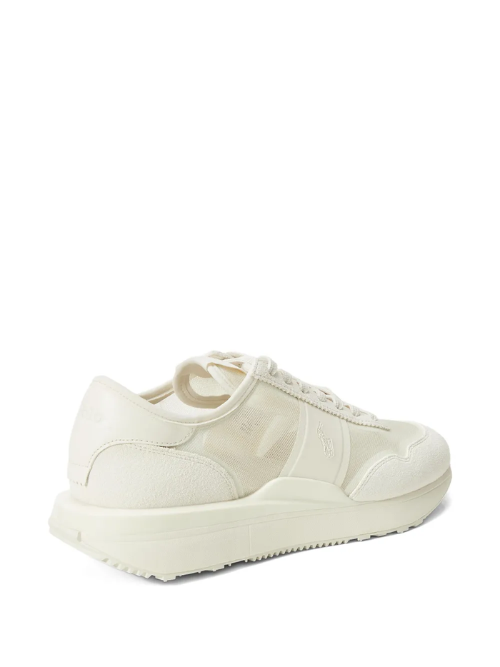 RALPH LAUREN Train 89 Mesh-Suede Sneakers Estate Cream
