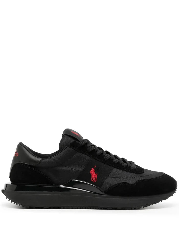 RALPH LAUREN Train 89 Panelled Trainers Triple Black - MAISONDEFASHION.COM