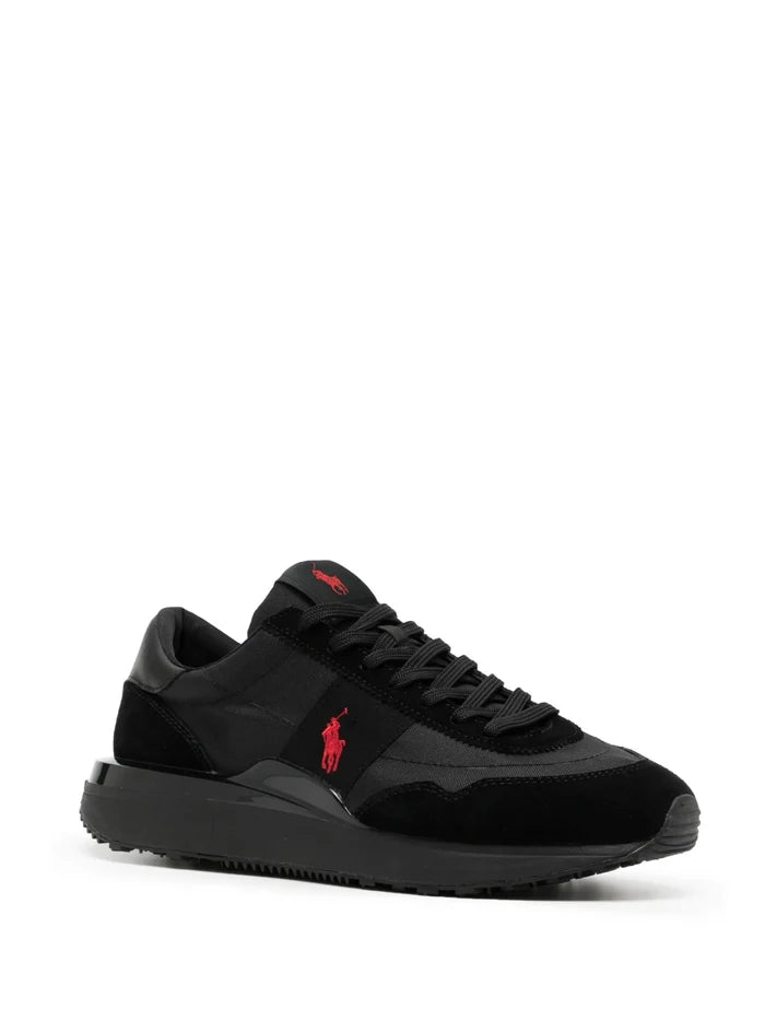 RALPH LAUREN Train 89 Panelled Trainers Triple Black - MAISONDEFASHION.COM