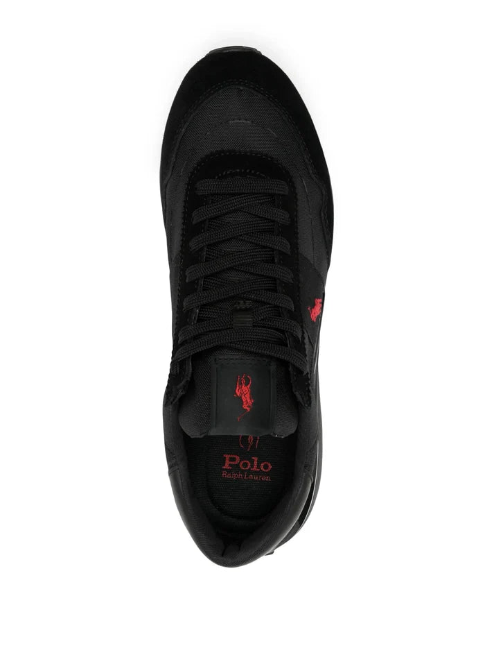 RALPH LAUREN Train 89 Panelled Trainers Triple Black - MAISONDEFASHION.COM