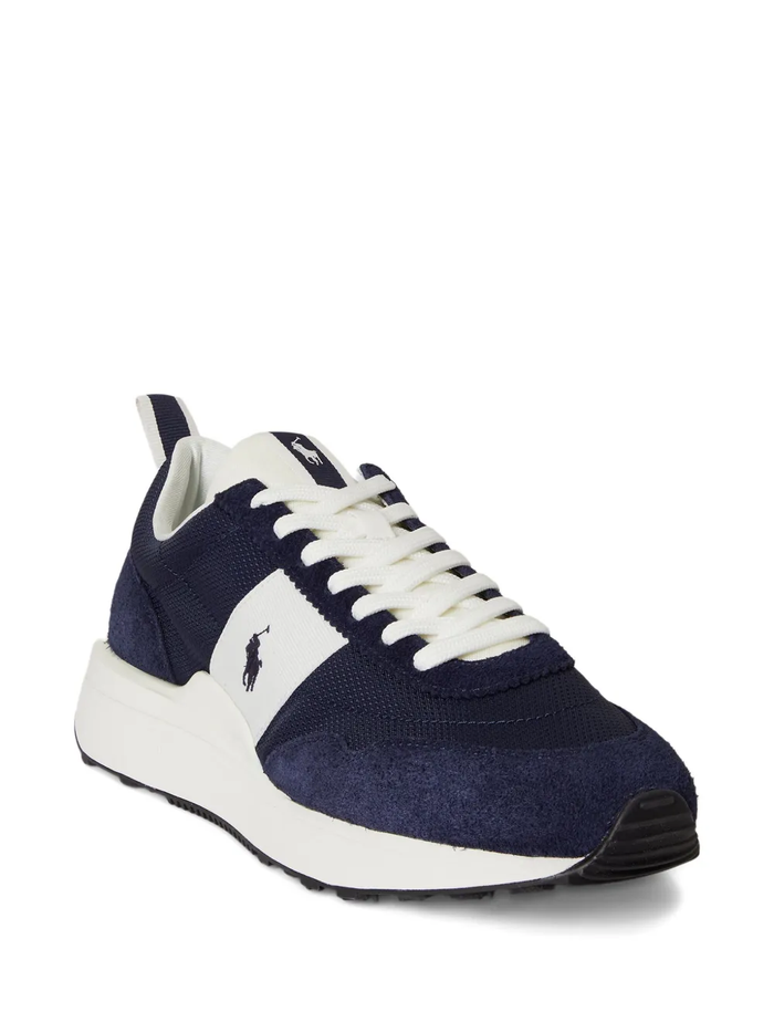 RALPH LAUREN Train 89 Suede & Oxford Sneakers Navy/Deckwash White