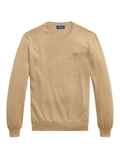 RALPH LAUREN Washable Wool Crewneck Sweater Jicama Brown Heather