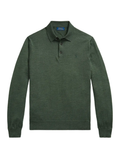 RALPH LAUREN Washable Wool Polo-Collar Sweater Lodgepole Pine Heather