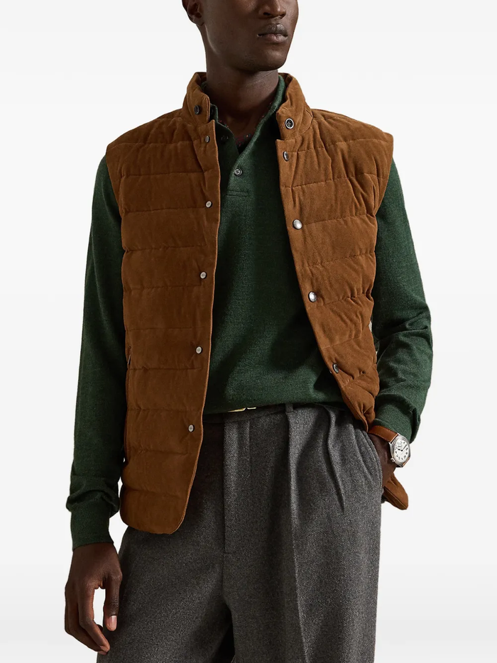 RALPH LAUREN Washable Wool Polo-Collar Sweater Lodgepole Pine Heather