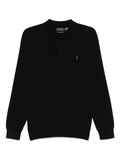 RALPH LAUREN Washable Wool Polo-Collar Sweater Polo Black