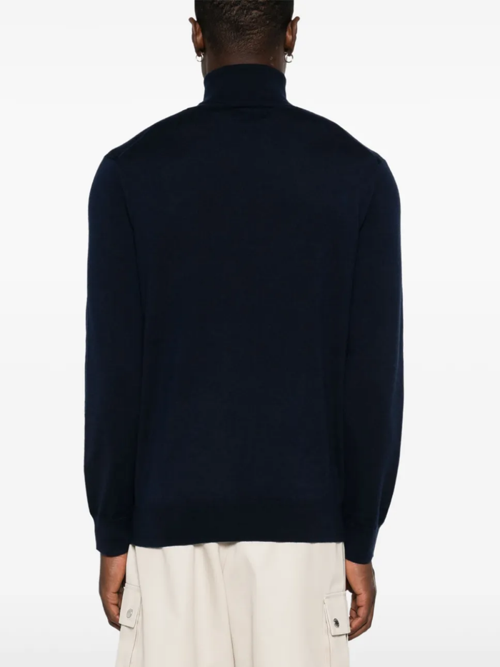 RALPH LAUREN Washable Wool Turtleneck Sweater Hunter Navy