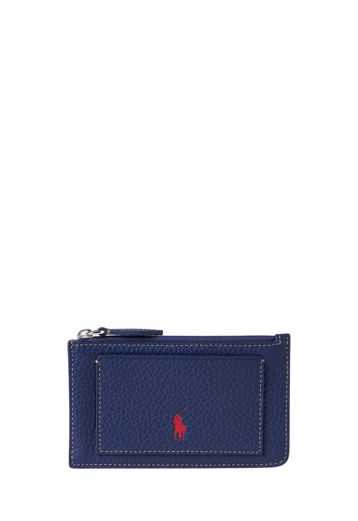 RALPH LAUREN WOEMNS Polo Play Leather Zip Card Case Ink - MAISONDEFASHION.COM