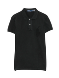 RALPH LAUREN WOMEN Beaded Big Pony Polo Shirt Black