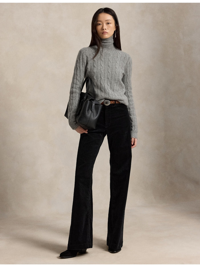 RALPH LAUREN WOMEN Beaton Corduroy Pants Polo Black