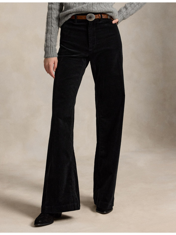 RALPH LAUREN WOMEN Beaton Corduroy Pants Polo Black