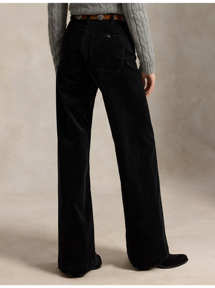 RALPH LAUREN WOMEN Beaton Corduroy Pants Polo Black