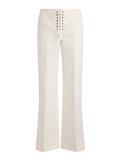 RALPH LAUREN WOMEN Beaton Cotton-Wool Lace-Up Pants Cream