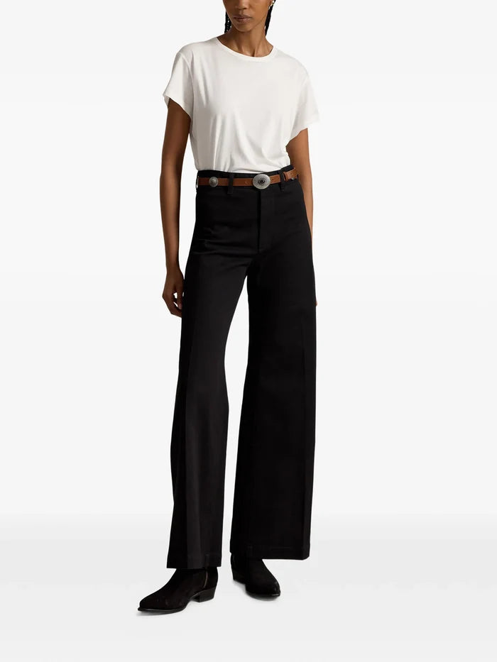 RALPH LAUREN WOMEN Beaton Stretch-Cotton Pants Black