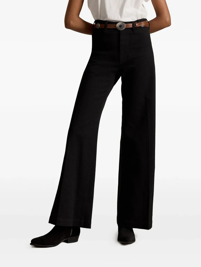 RALPH LAUREN WOMEN Beaton Stretch-Cotton Pants Black