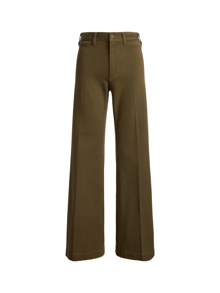 RALPH LAUREN WOMEN Beaton Stretch-Cotton Pants Olive