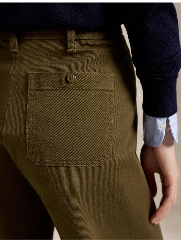 RALPH LAUREN WOMEN Beaton Stretch-Cotton Pants Olive