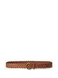 RALPH LAUREN WOMEN Braided Calfskin Belt Cuoio