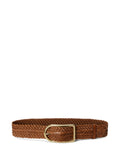 RALPH LAUREN WOMEN Braided Leather Belt Cuoio