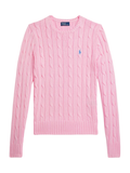 RALPH LAUREN WOMEN Cable-Knit Cotton Crewneck Jumper Carmel Pink - MAISONDEFASHION.COM