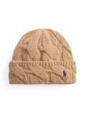 RALPH LAUREN WOMEN Cable-Knit Wool Beanie Camel