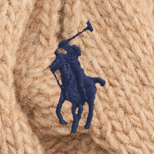 RALPH LAUREN WOMEN Cable-Knit Wool Beanie Camel