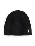 RALPH LAUREN WOMEN Cable-Knit Wool-Cashmere Beanie Black