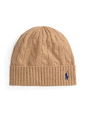 RALPH LAUREN WOMEN Cable-Knit Wool-Cashmere Beanie Camel